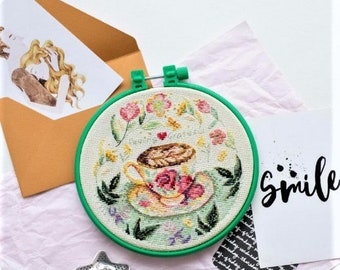 Cross Stitch Kit Cup AHM-011 Decorative embroidery frame included