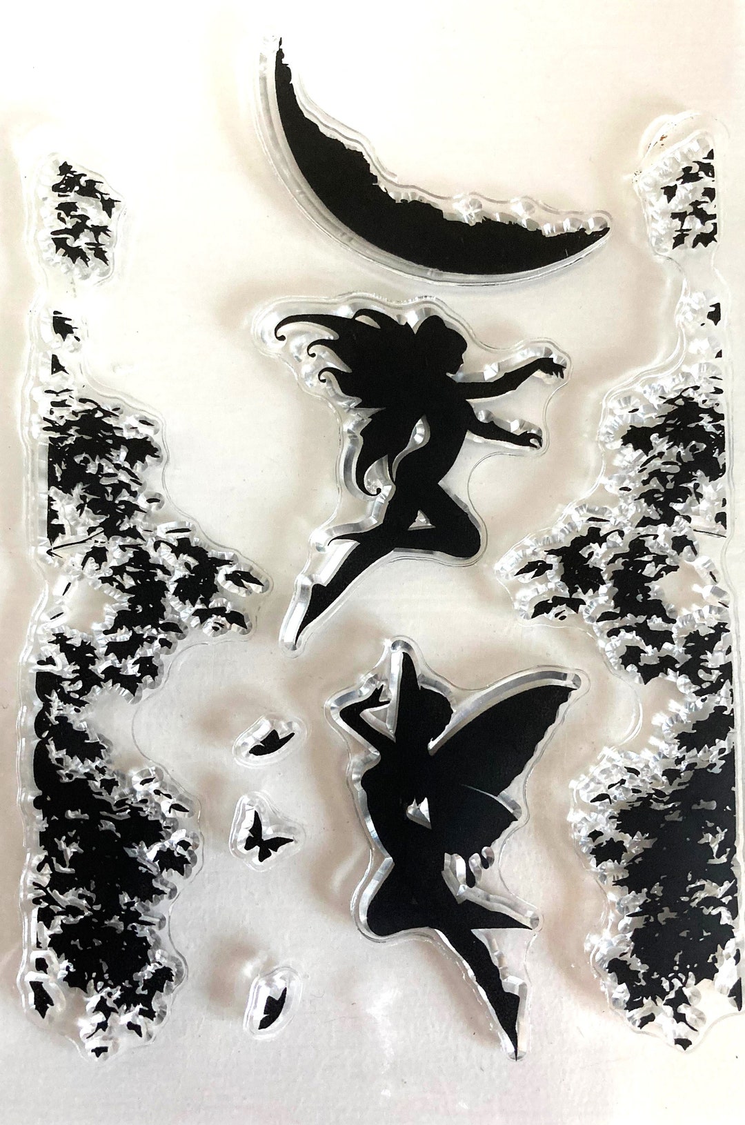 Clear Stamp Fairy and Butterflies for Scrapbooking Transparent Silicone ...