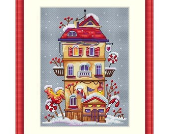 Cross Stitch Kit Winter House K-51