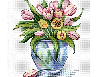 Cross stitch kit Soft flowers M-090