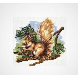 Cross Stitch Kit Squirrel with nuts B-05