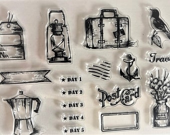 Vintage transparent silicone clear stamp for scrapbooking album DIY craft decoration rubber stamp 2