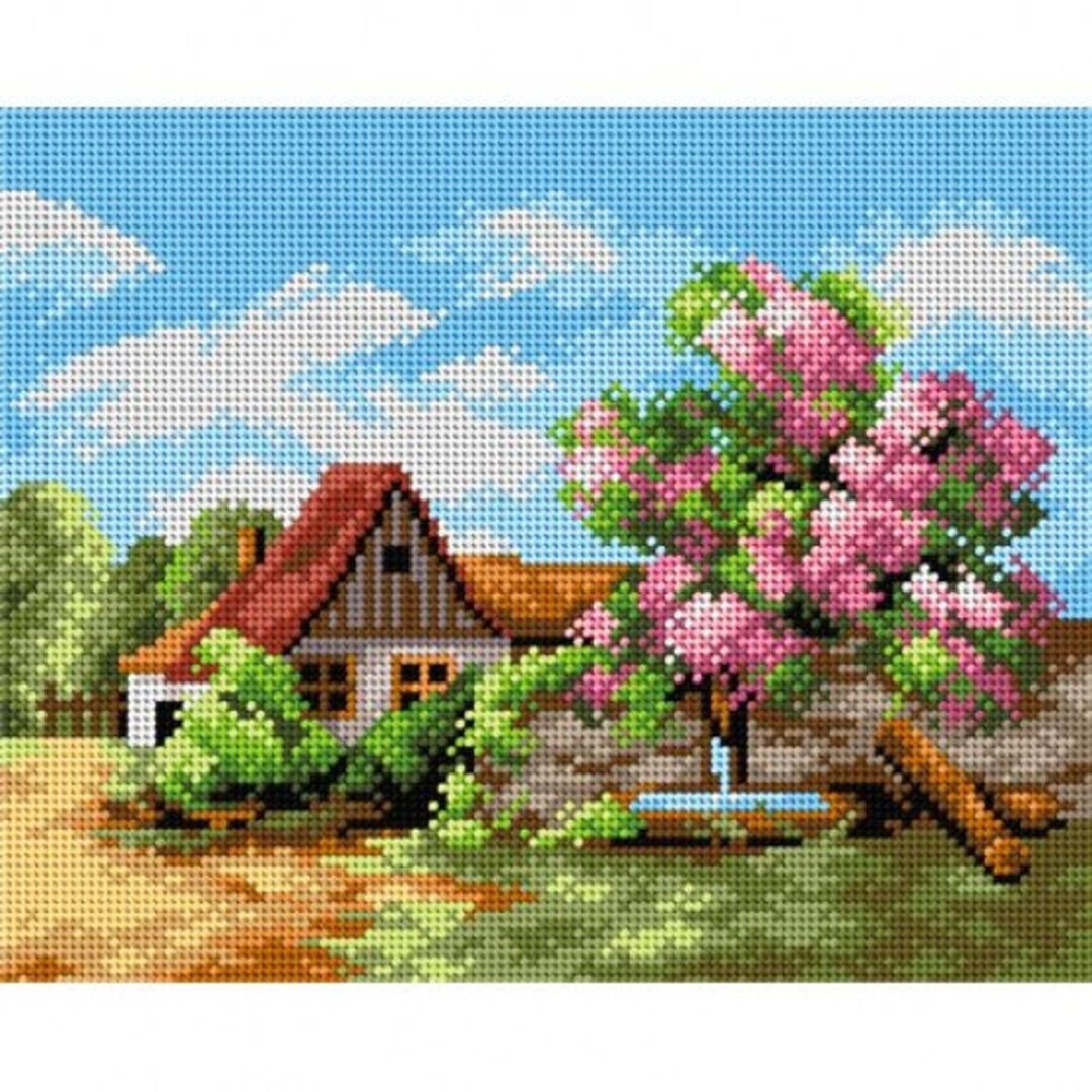 TAPESTRY CANVAS Spring Landscape 24x30cm 2173H - Etsy