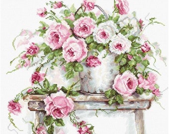 Cross stitch kit Flowers on a Stool B2331