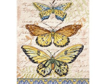 Cross Stitch Kit Vintage Wings-Le Papillons LETI 975