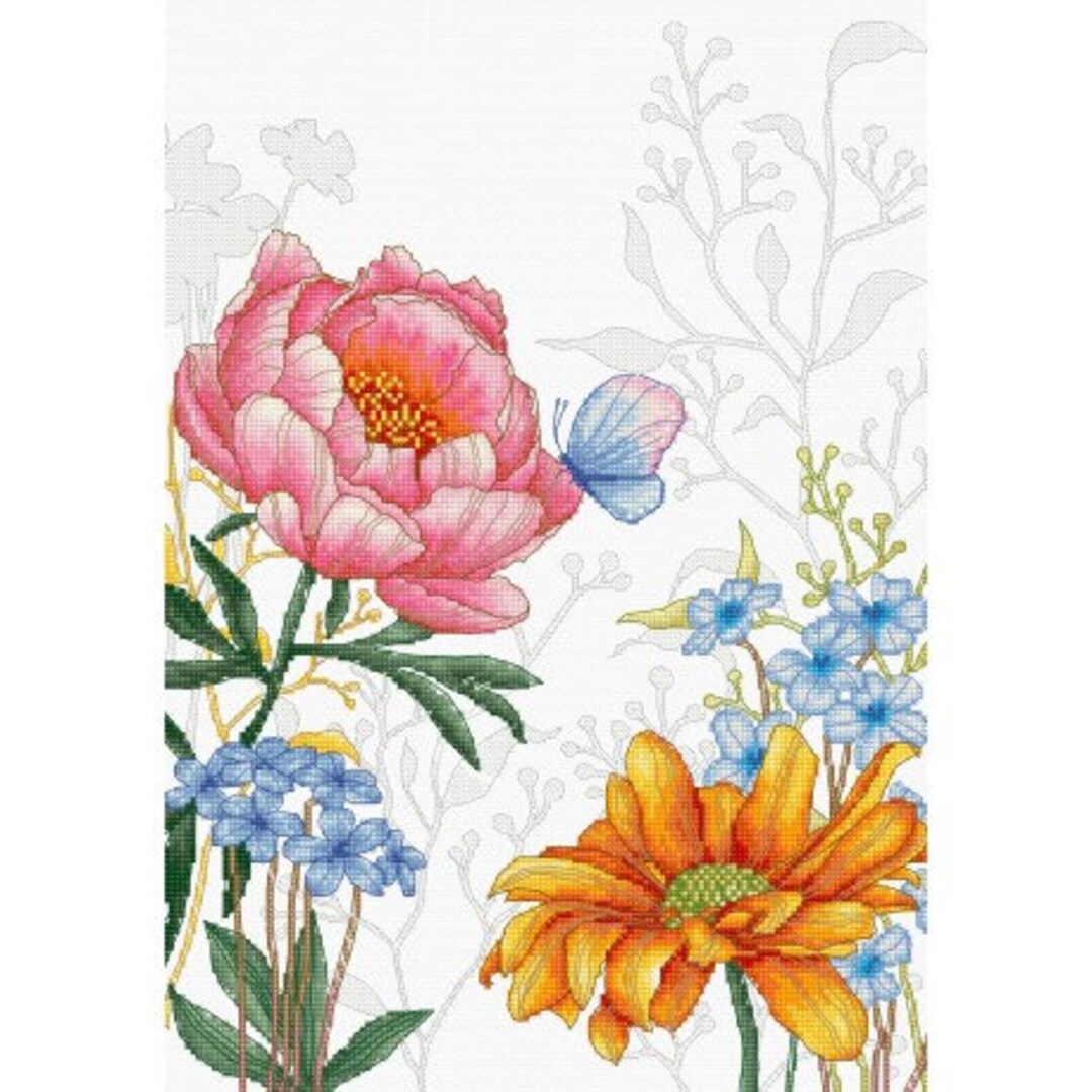 クロスステッチキット 花と蝶 BU4019 - Etsy 日本