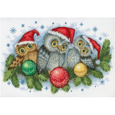 Cross Stitch Kit Christmas Helpers (owl) NV-641