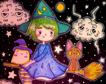 It's witchy time, a set of 2 illustrations