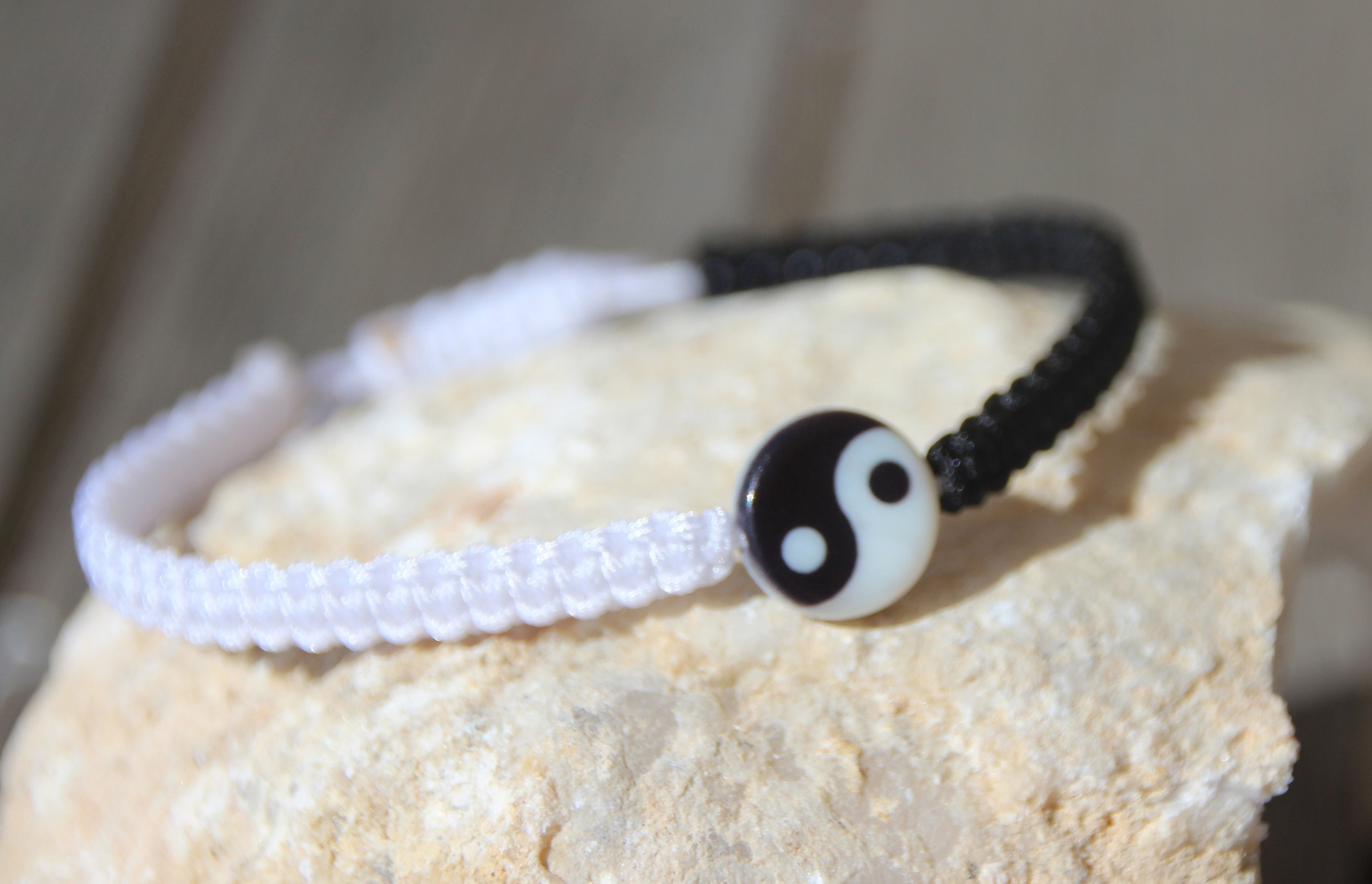 Bracelet Yin Yang Bouddha Thaï - Howlite Et Pierre De Lave, Argent Ou Or, Neuf Avec étiquettes