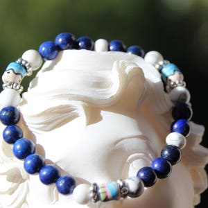 bracelet lapis howlite and pearl of peru image 2