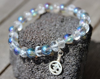 bracelet cristal de roche ; quartz aura