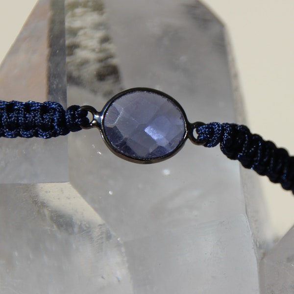 bracelet shamballa avec connecteur iolite