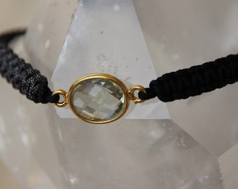 bracelet with green amethyst connector