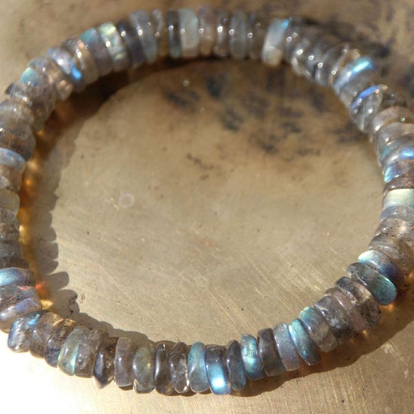 labradorite bracelet beaded heishi