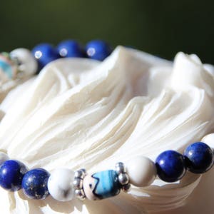 bracelet lapis howlite and pearl of peru image 3