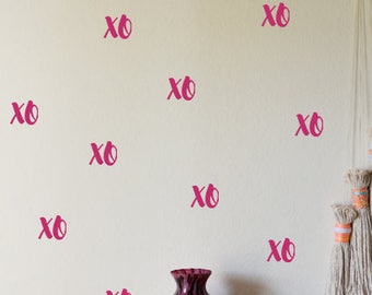 50 Xo Stickers, Hugs And Kisses Wall Decal, Invitation Seals, Xo Decal, Nursey Wall Decal, Xo Girls Room Decoration, Removable Wallpaper