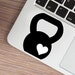 Crossfit MacBook Decal, Fitness Workout Kettlebell Sticker, Love Crossfit Decal , Removable wallpaper, Car bumper decal, Vinyl Laptop Decal