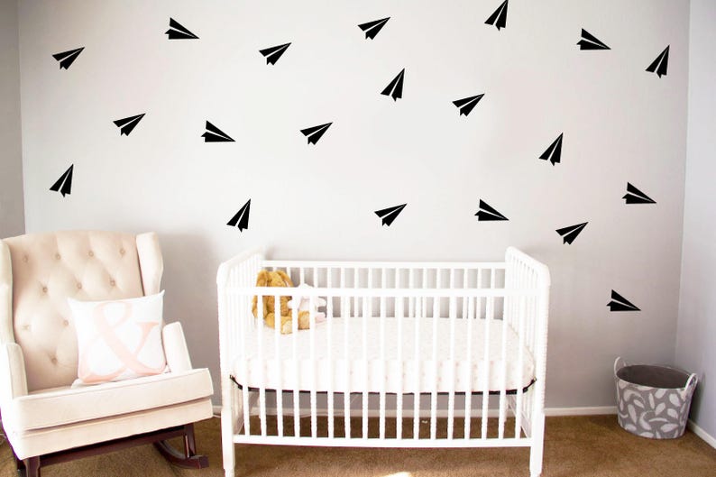 50 paper plane stickers nursery wall decals vinyl stickers | etsy