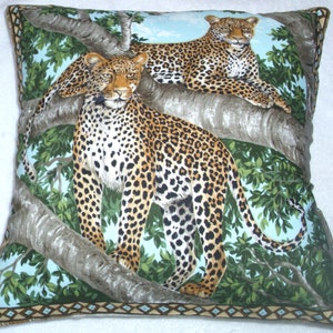On Safari Leopards up in a tree cushion/pillow