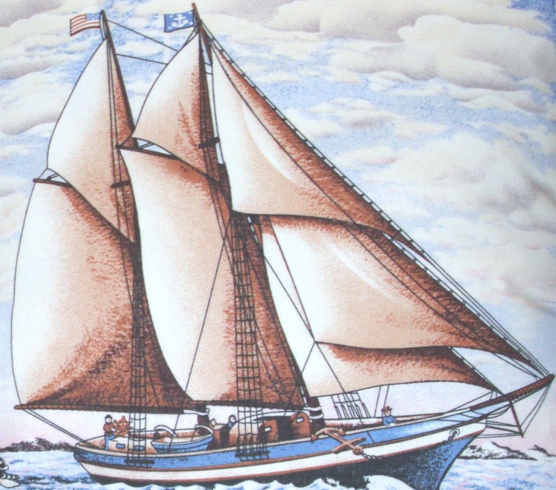 yacht sailing on a calm sea cushion pillow image 3