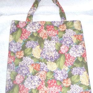 Bunte Hortensien Einkaufstasche aus Stoff