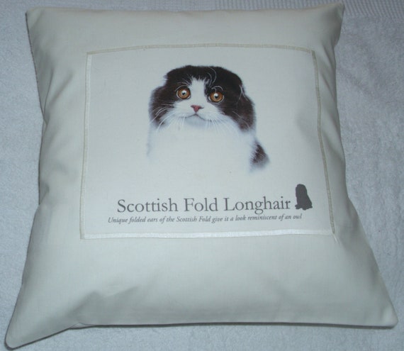 Scottish Fold Longhair Cat Cushion Etsy