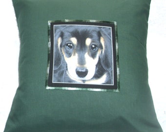 Dachshund puppy portrait cushion pillow