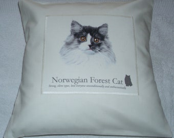 Norwegian Forest Cat cushion pillow