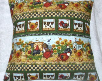 On the Farm in the farmyard cushion pillow