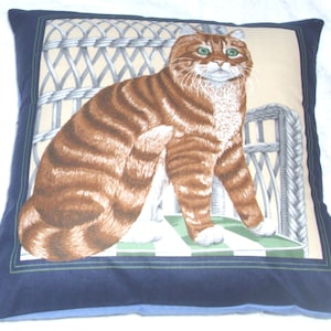 Handgefertigte Ingwer Katze Kissen: Korb Stuhl Kissen, Cornwall Design