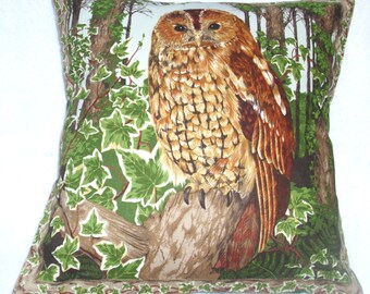 Tawny Owl in the woods cushion