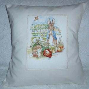 Peter Rabbit and friend cushion