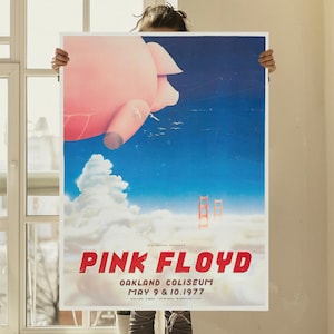 Affiche de concert du Pink Floyd Oakland Stadium, 1977 - Reproduction d'affiche de concert vintage