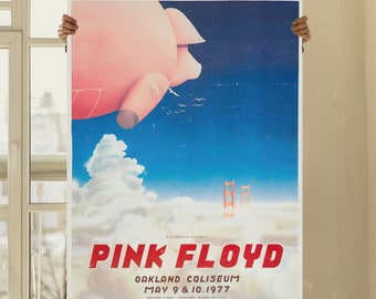 Pink Floyd Oakland Stadium Concert Poster, 1977  - Vintage concert Poster reproduction