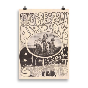 Jefferson AIrplane 1966 Fillmore - Vintage Concert Poster