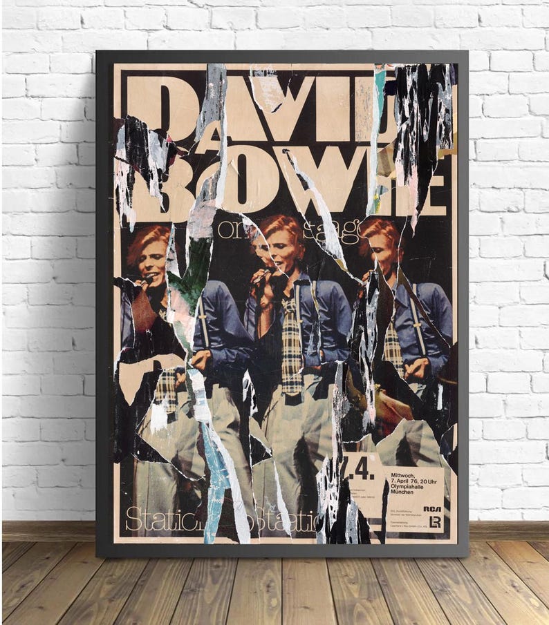 David Bowie David Bowie Isolar Tour 1976 Concert. Collage Poster Art ...