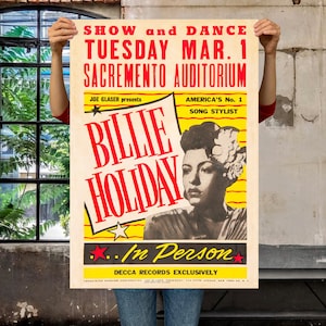 Billie Holiday - Sacramento, California - 1949 concert poster