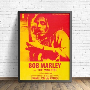 Bob Marley vintage concert poster 1977 - Pavillon de Paris