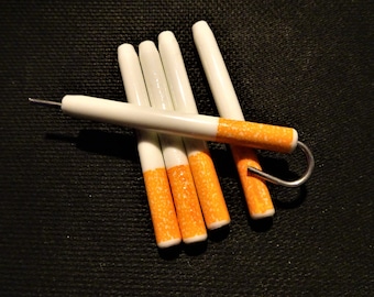 5 X Ceramic Quartz Glass Bat One Hitter Cigarette Style Pipe Large Dugout 3&quot; INCLUDES POKER