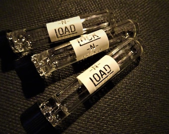 3 LOCK N LOAD Glass Chillum Pipe with Cap 9mm 3&quot; Discreet Pocket Pipe One Hitter White Label Version