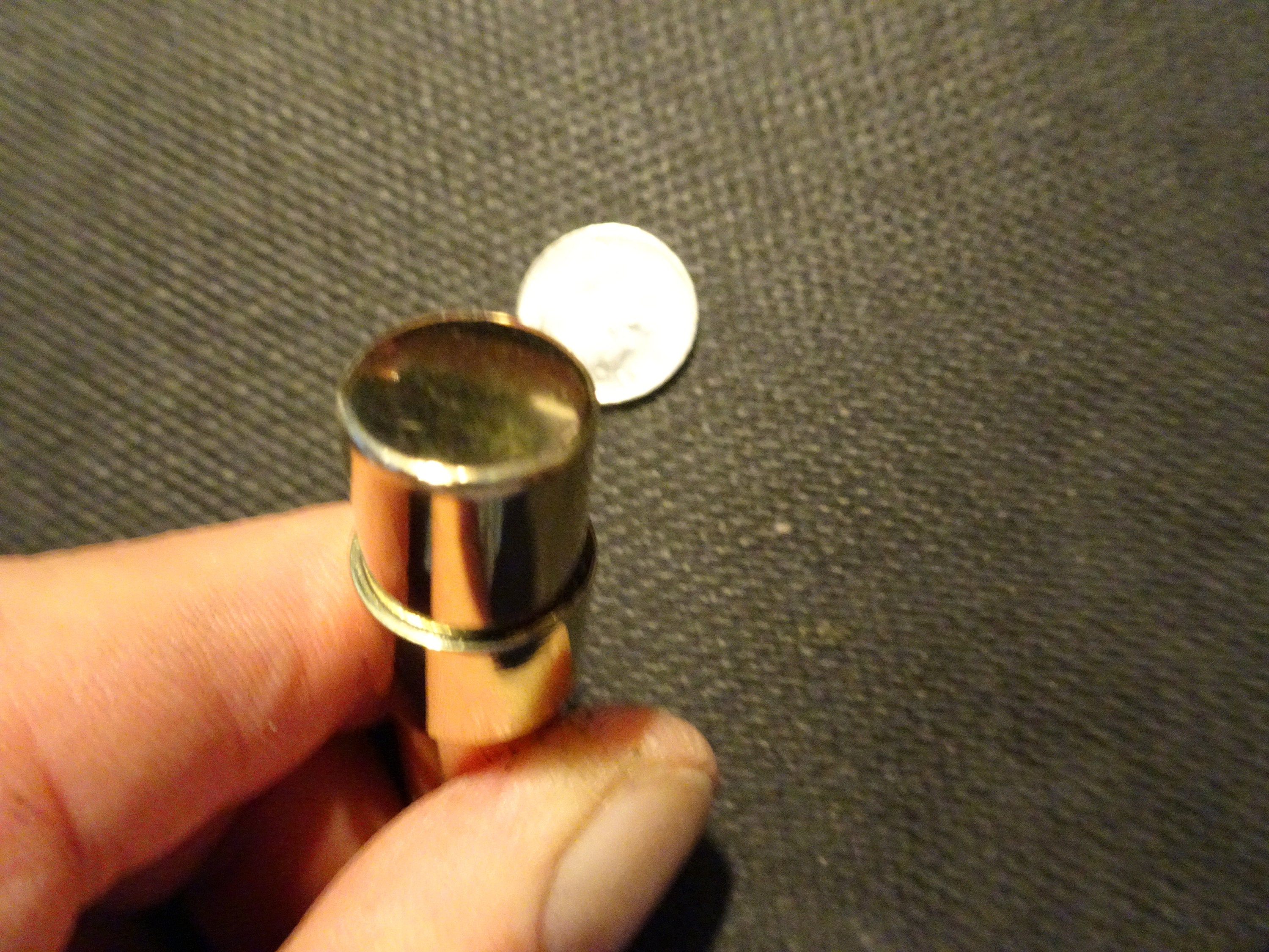 Brass Tobacco Smoking Proto Pipe style w/ Stash Storage Cylinder Chamber  Gold
