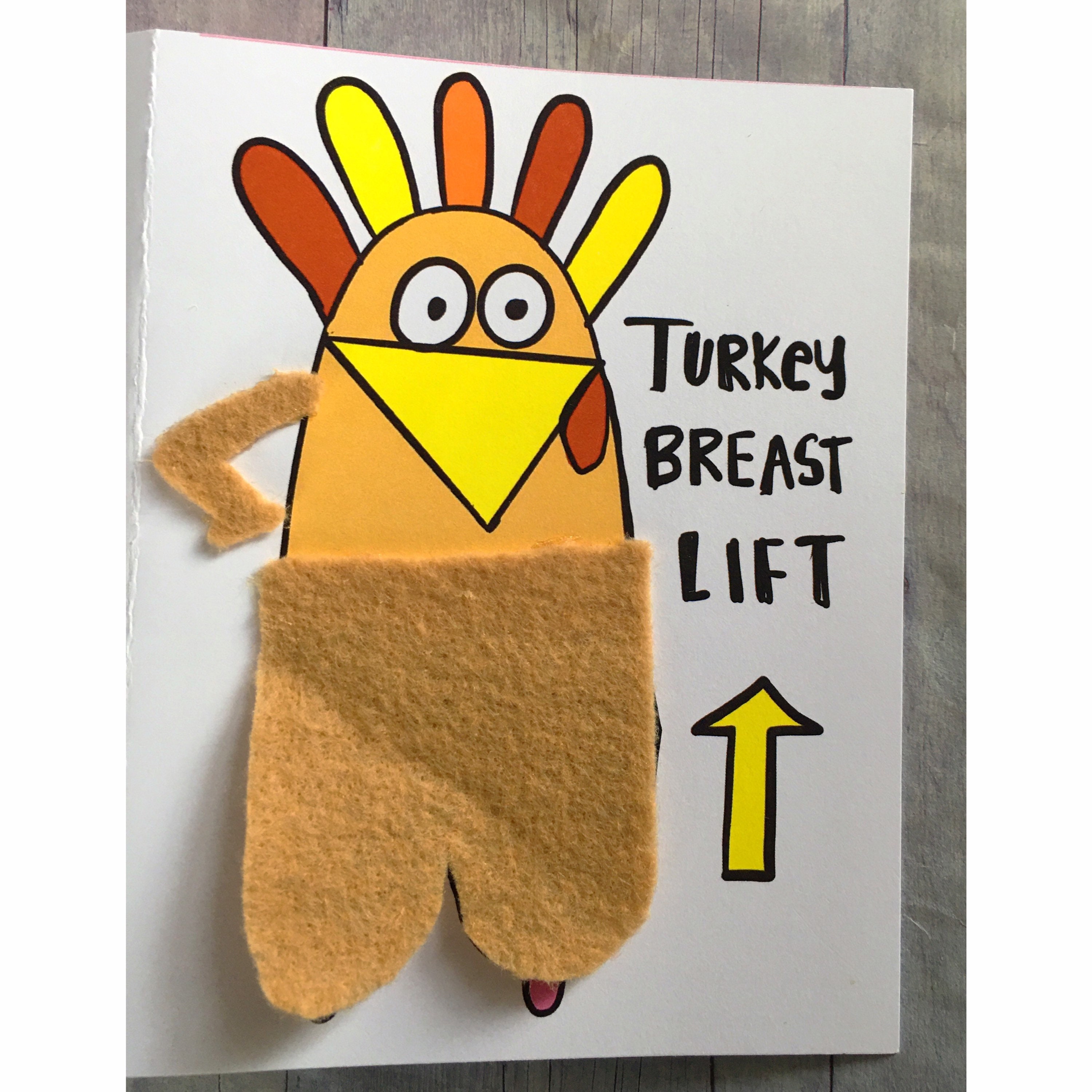 Turkey Breast Lift Popup Card, Boob Card, Happy Turkey Day, Breast Card