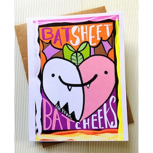 Batsheet Batcheeks nice butt bday card Peach Butt Card. Cheeky Birthday for girlfriend, wife, Halloween sex booty, ass, butt, pun, spank me