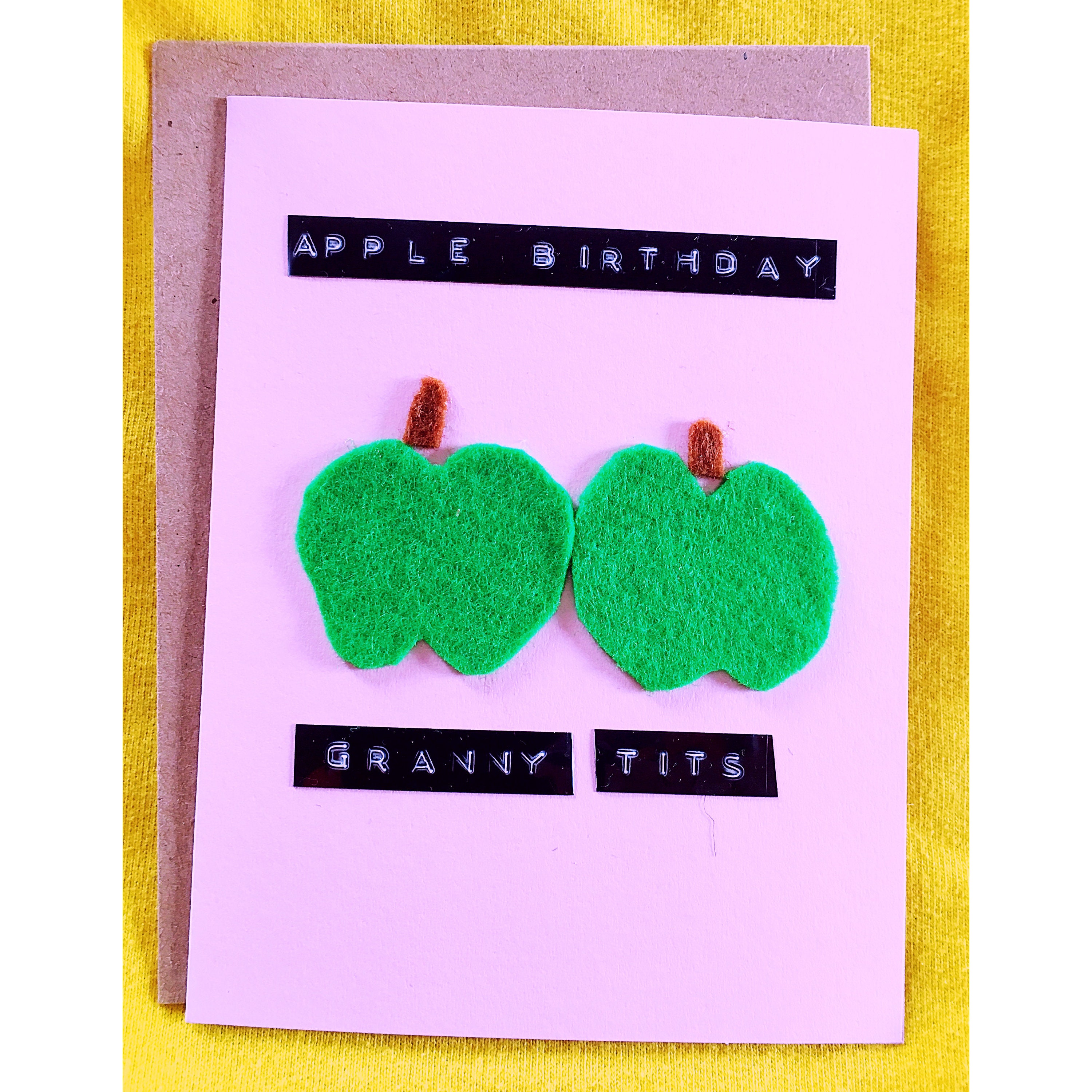 Granny Tits Apple Birthday. Saggy Boobs Granny Smith Apple, Boob Card