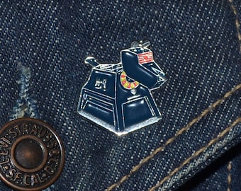 K9 Pin *New Design* (max.dim 22mm) DR WHO , Tardis, Police Box, Time Machine, Dalek - Enamel Metal Lapel Pin Badge