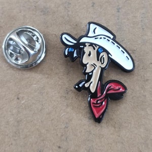 Lucky Luke Pin classic style (max.dim 25mm)  - Enamel Metal Lapel Pin Badge Vintage st