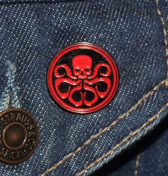 Hydra Logo Pin classic style from Captain America (max.dim 22mm) - Enamel  Metal Lapel Pin Badge tp