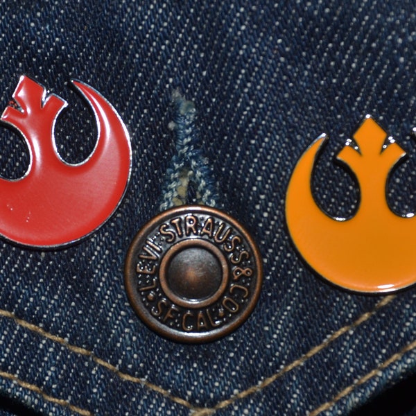 Rebel Phoenix Shape Pin (Rot oder Orange, max. Abmessung 22 mm) Rebel Alliance Starbird Star Wars Rebellion Imperial Emaille Metall Anstecknadel Abzeichen tp