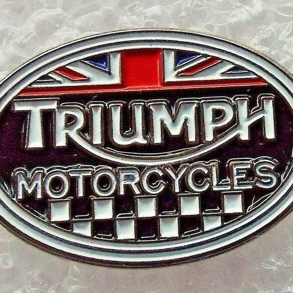 Triumph Motorcycle Oval Pin (max.dim 30mm)  - Enamel Metal Lapel Pin Badge Bonneville Tiger MC