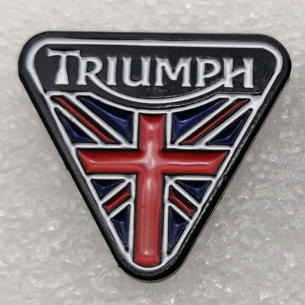 Triumph Motorcycle Triangle Pin (max.dim 25mm)  - Enamel Metal Lapel Pin Badge Bonneville Tiger MC